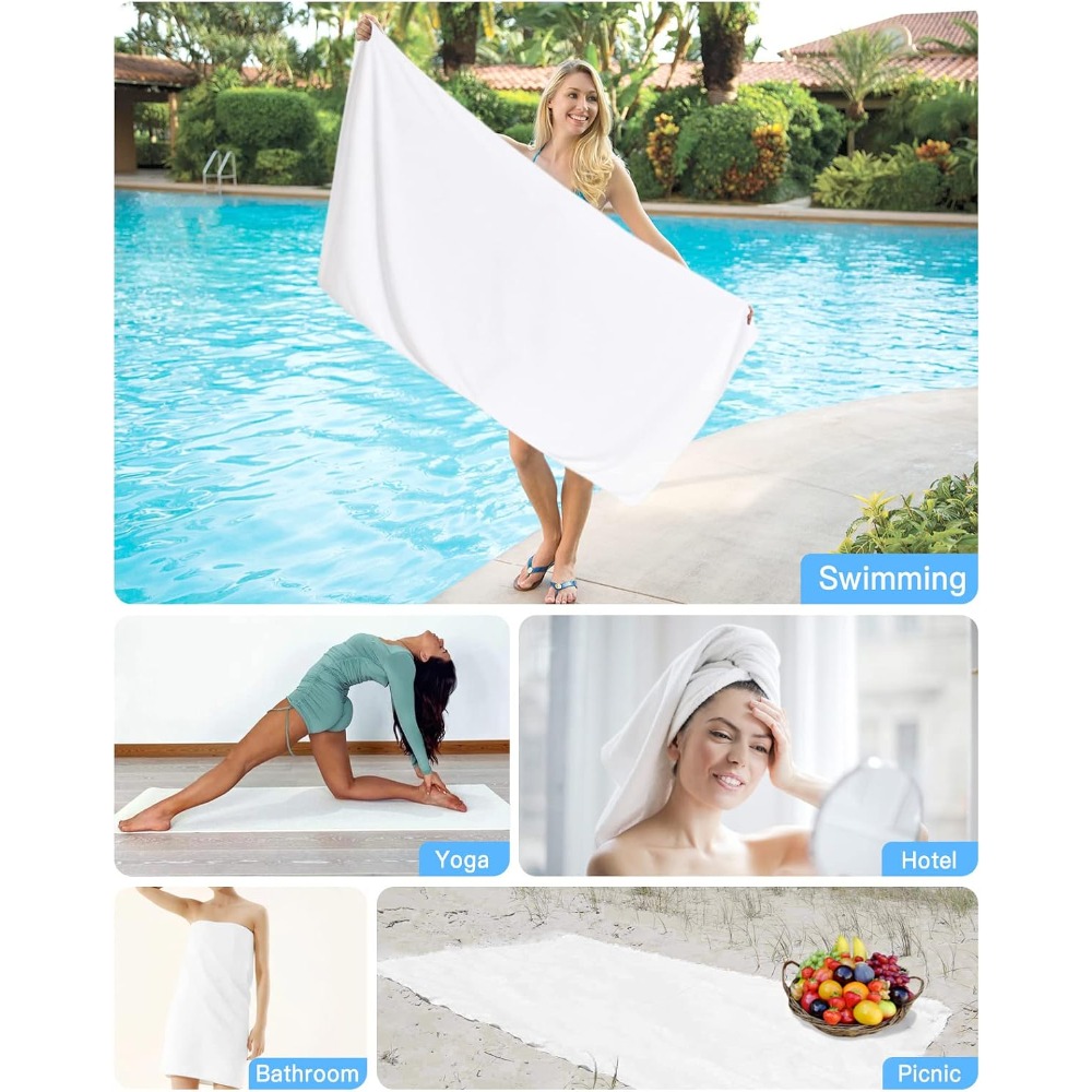 1pc Beach Towel Pure White Tow - Pilates Yoga Towel review and price
