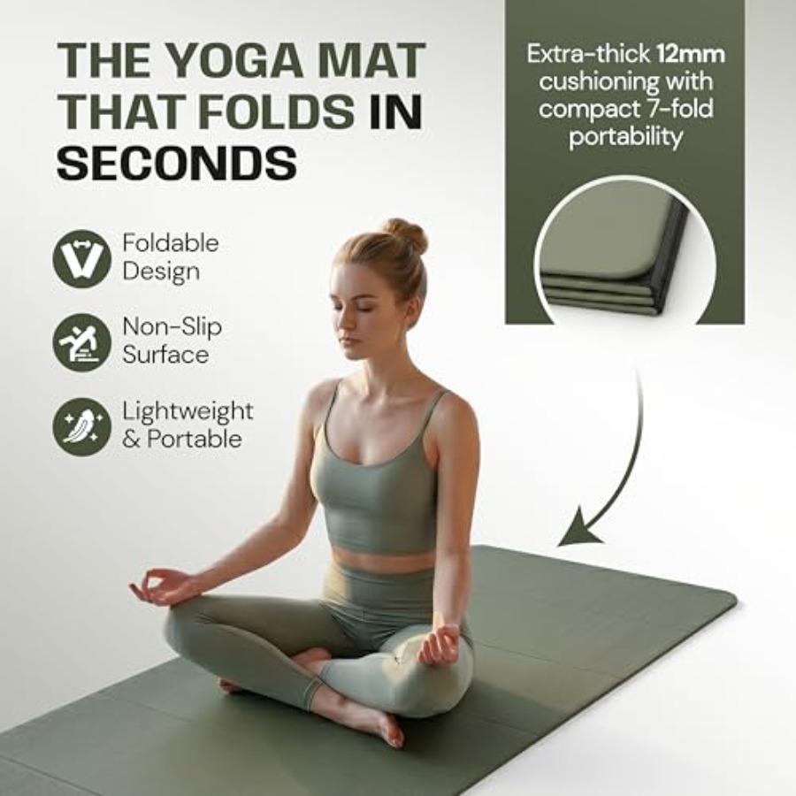 Foldable Yoga Mat for Yoga Pil - Pilates Yoga Hiit review and price
