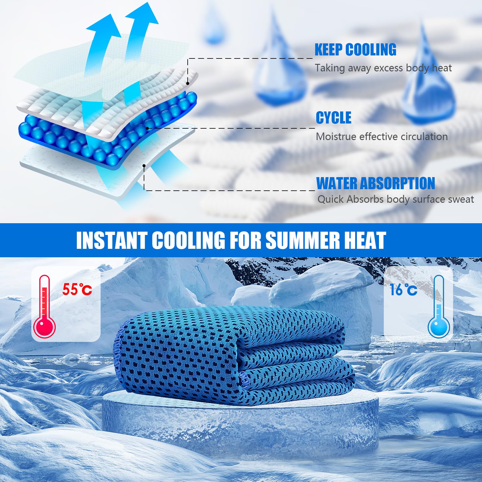 30x100cm Cooling Towels 40